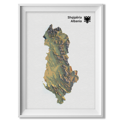 Albania Realistic Relief Map