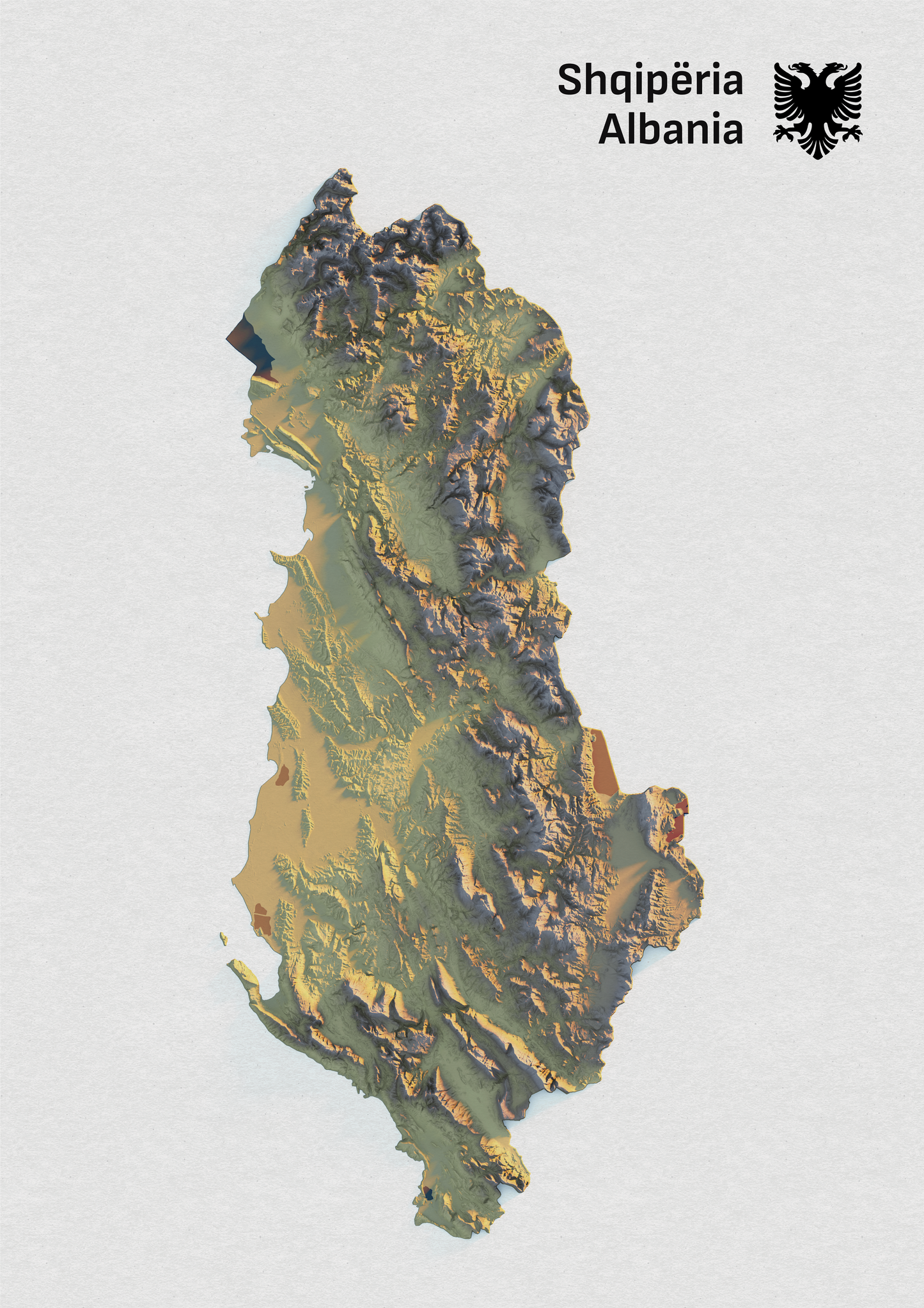 Albania Realistic Relief Map