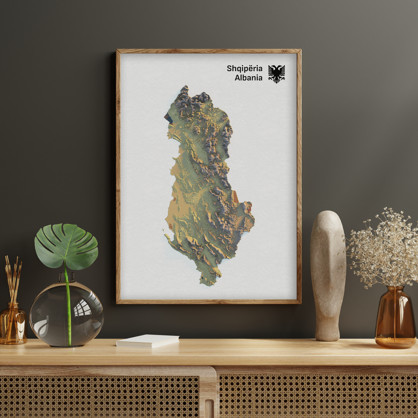 Albania Realistic Relief Map