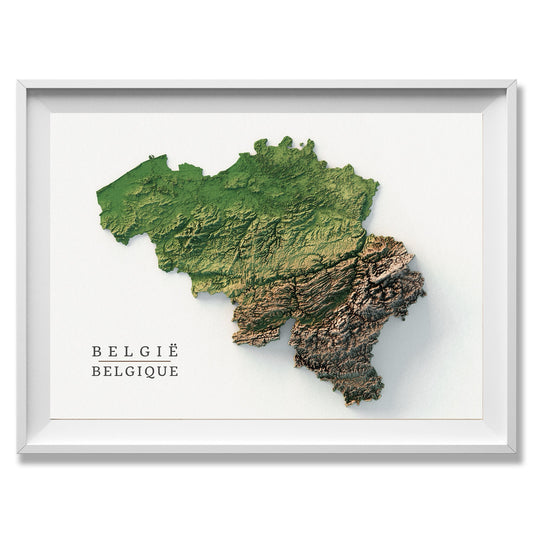 Belgium Realistic Relief Map