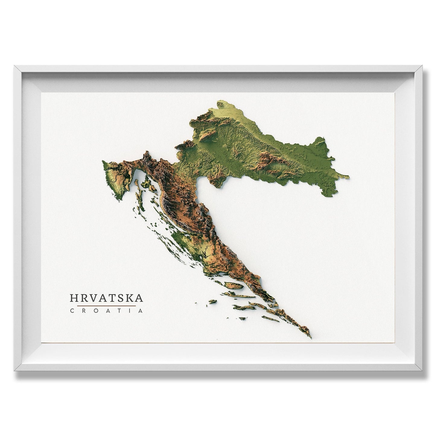 Croatia Realistic Relief Map