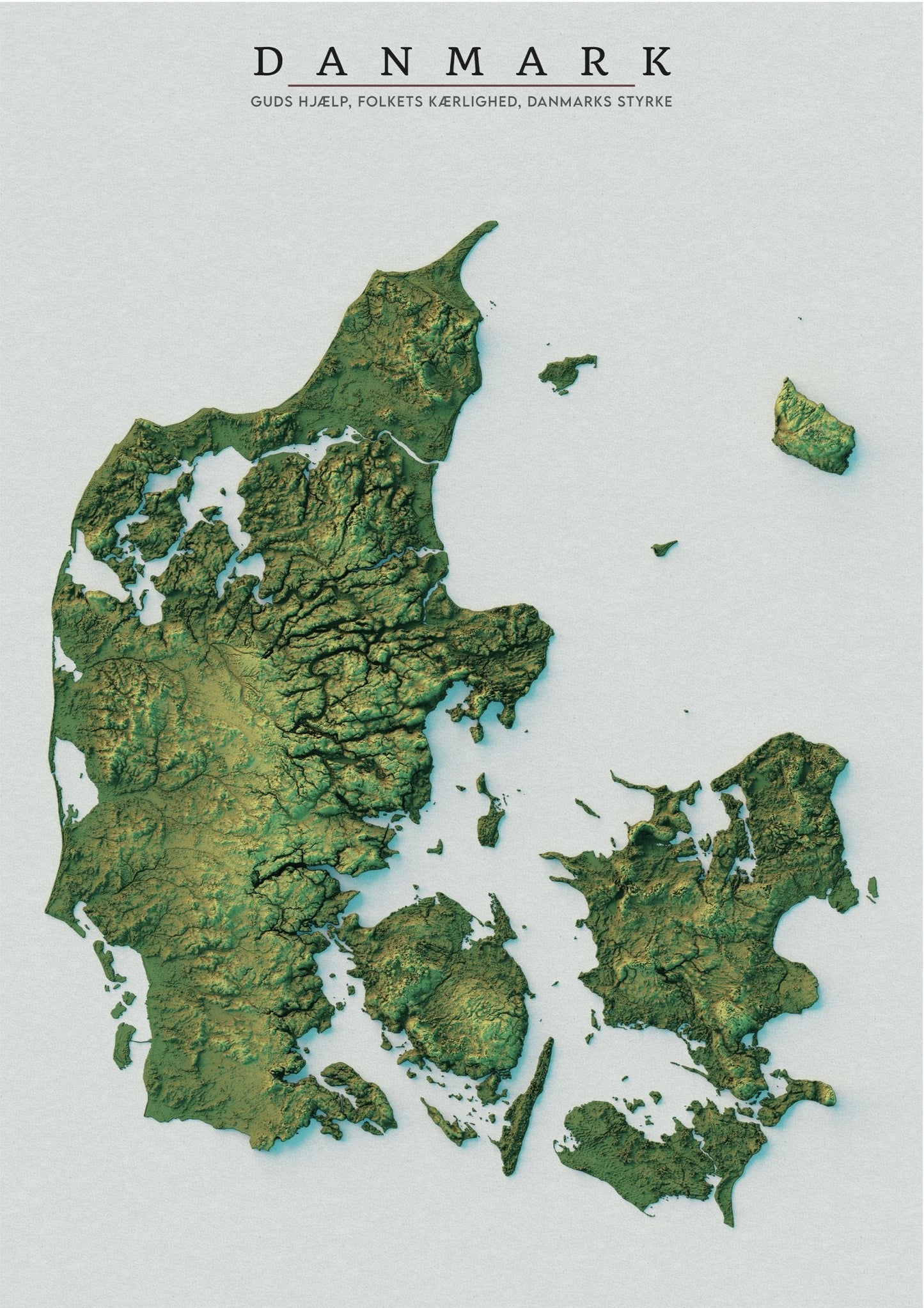 Denmark Realistic Relief Map