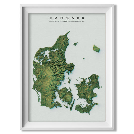 Denmark Realistic Relief Map
