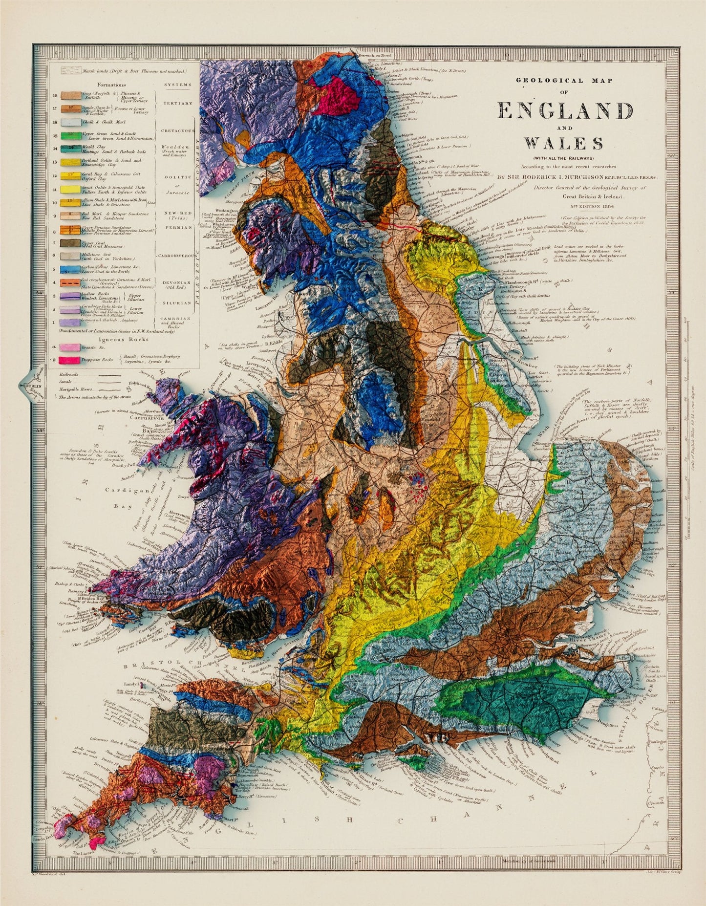 England Geological Relief Map