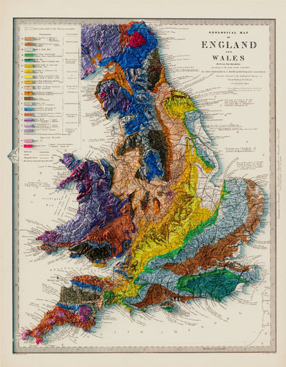 England Geological Relief Map