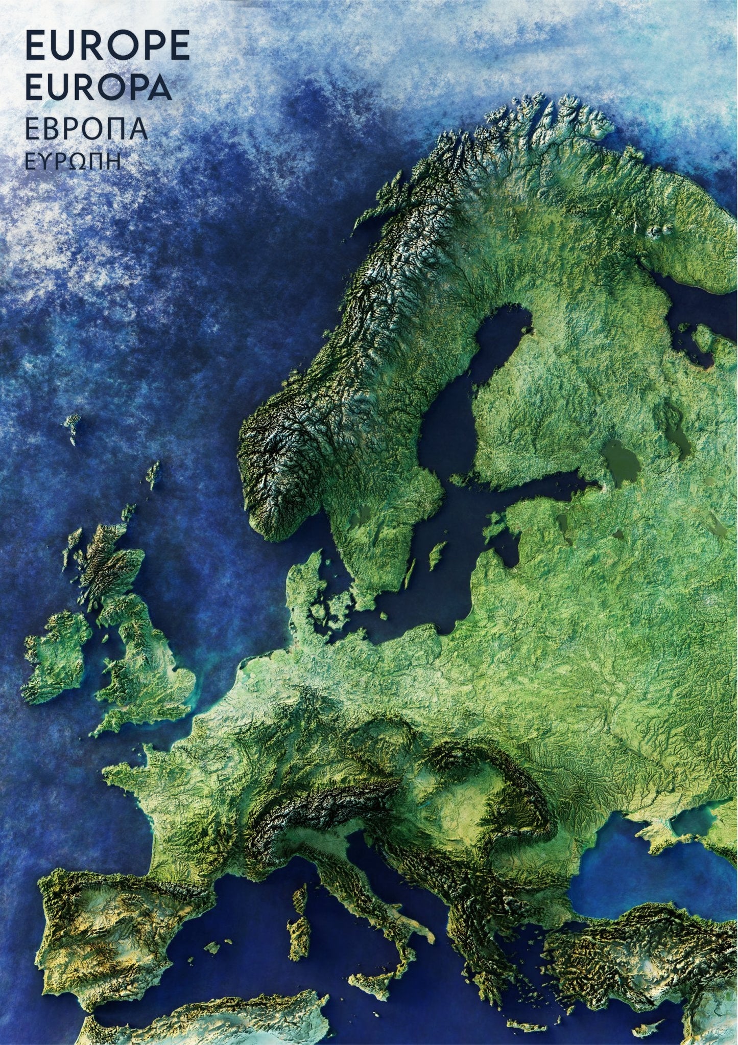 Europe Realistic Relief Map