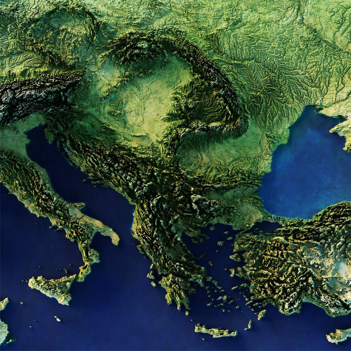 Europe Realistic Relief Map