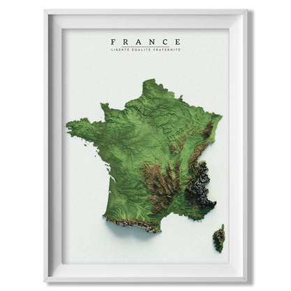 France Realistic Relief Map