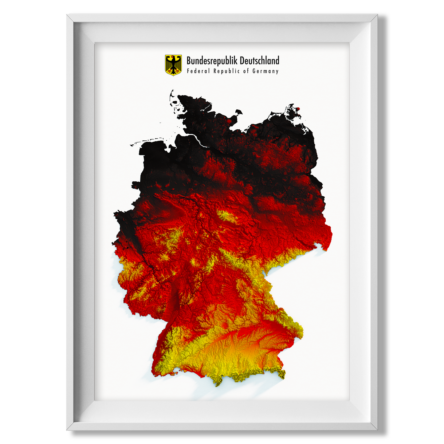 Germany Relief Map Enhanced