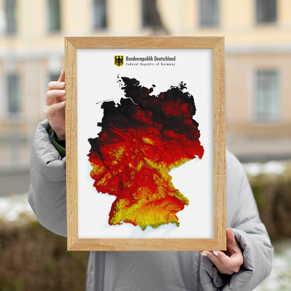 Germany Relief Map Enhanced