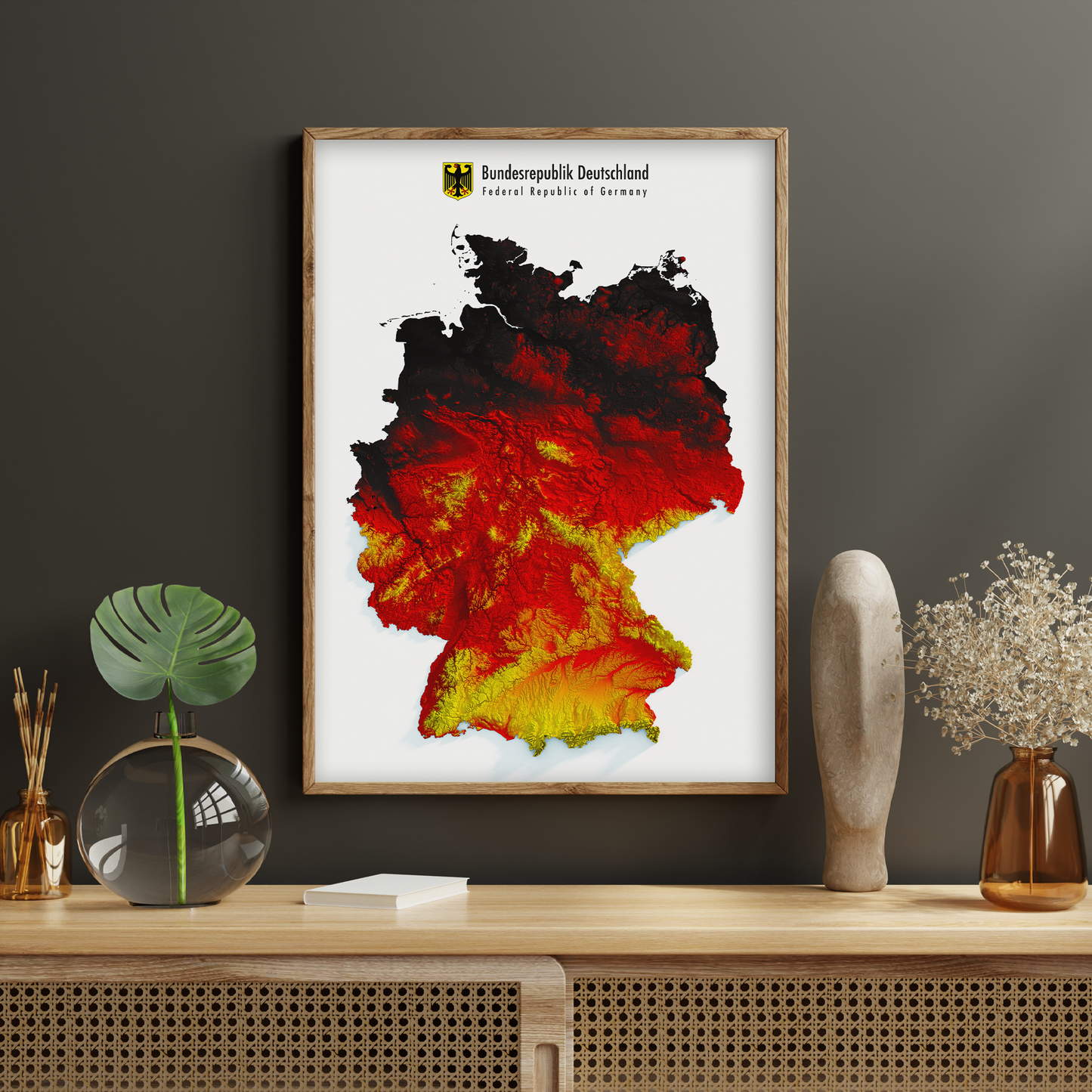 Germany Relief Map Enhanced