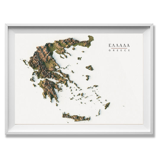 Greece Realistic Relief Map