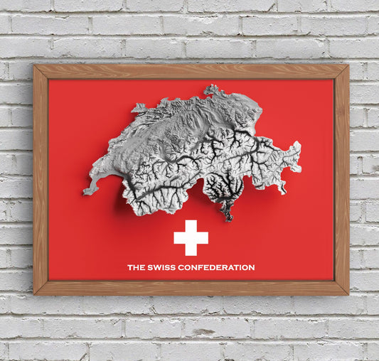 Switzerland Relief Map