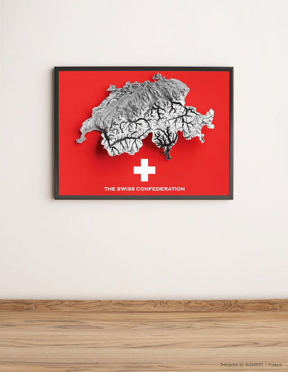 Switzerland Relief Map