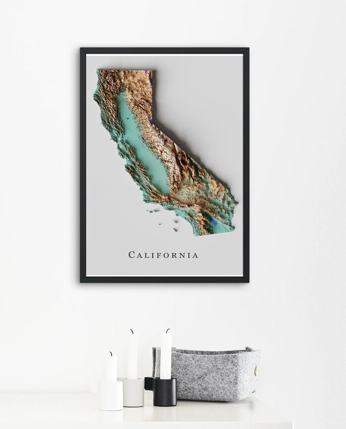 California Relief Map