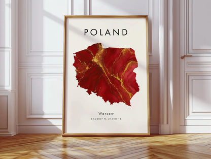 Poland Map Art Print