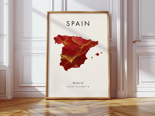 Spain Map Art Poster