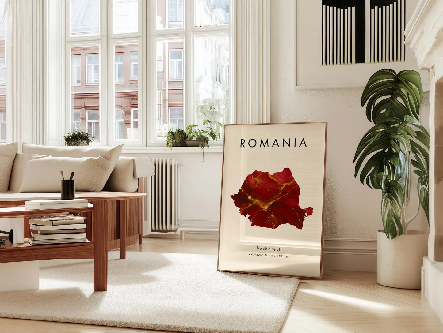 Romania Map Art Poster