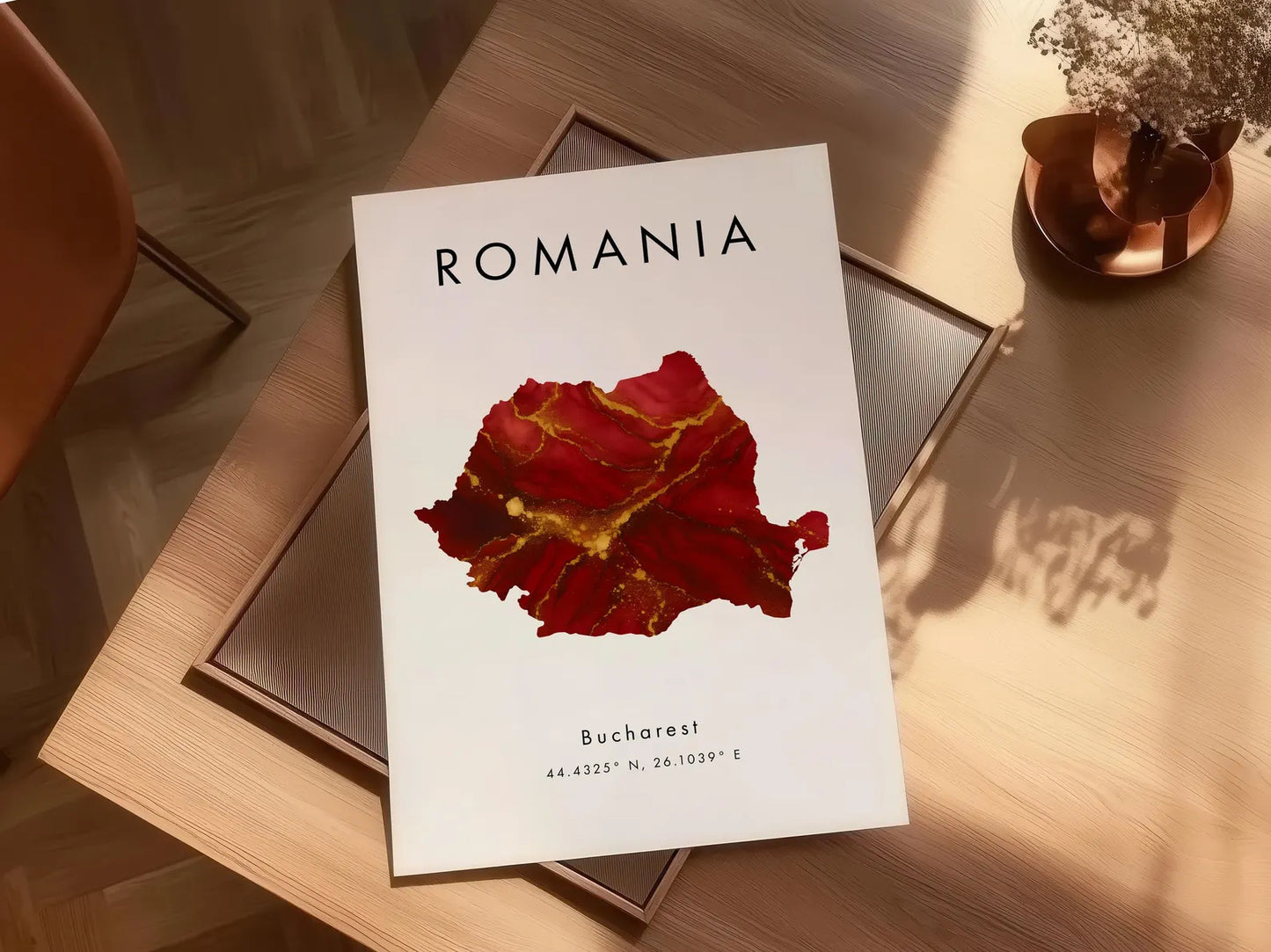Romania Map Art Poster