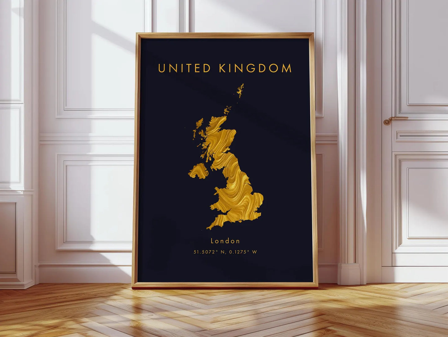 UK Gold Map Art Poster