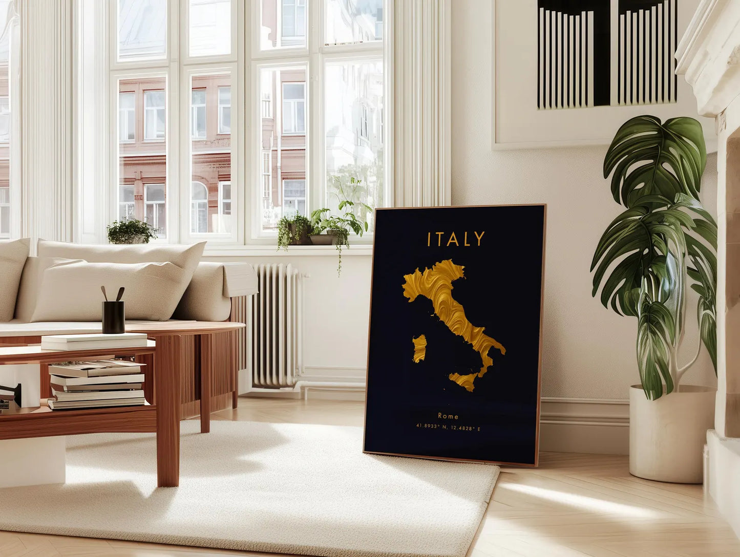 Italy Gold Map Art Print