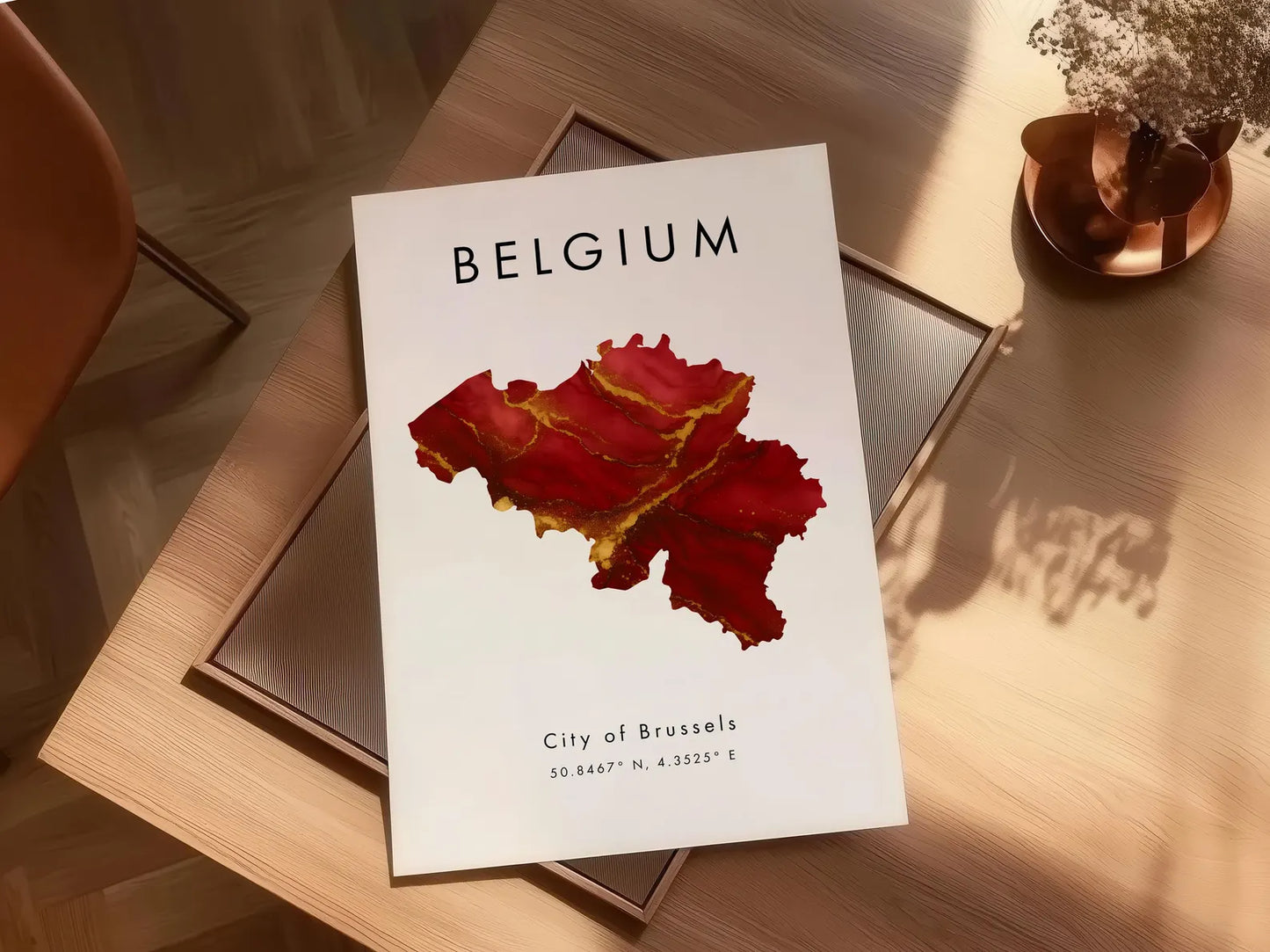 Belgium Map Art Poster