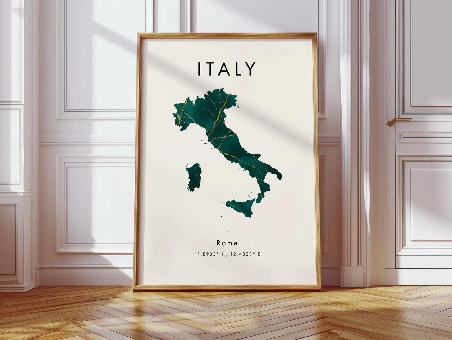 Italy Map Art Poster Print