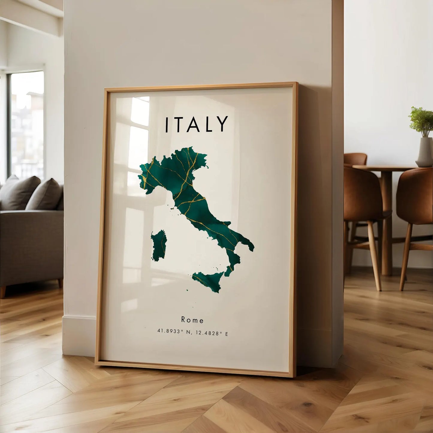 Italy Map Art Poster Print