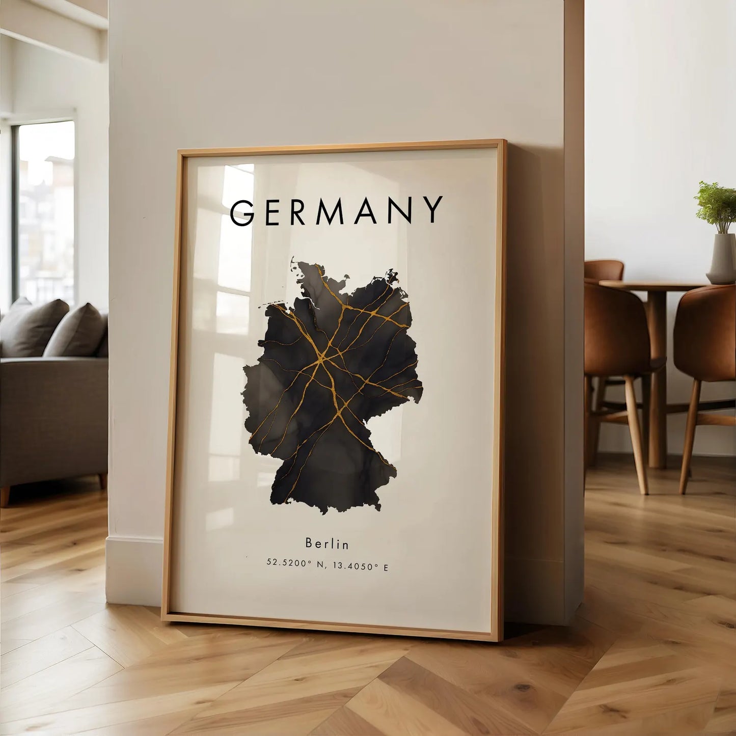 Germany Black Marble Art Poster