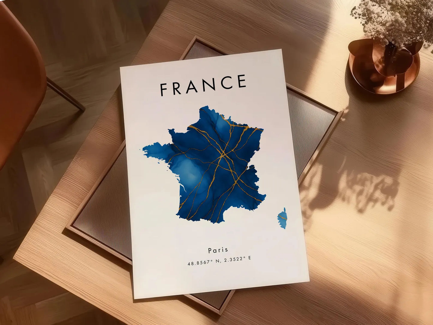 France Map Art Poster