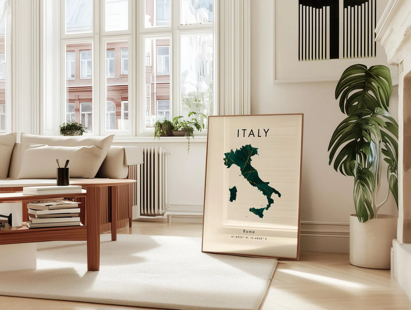 Italy Map Art Poster Print