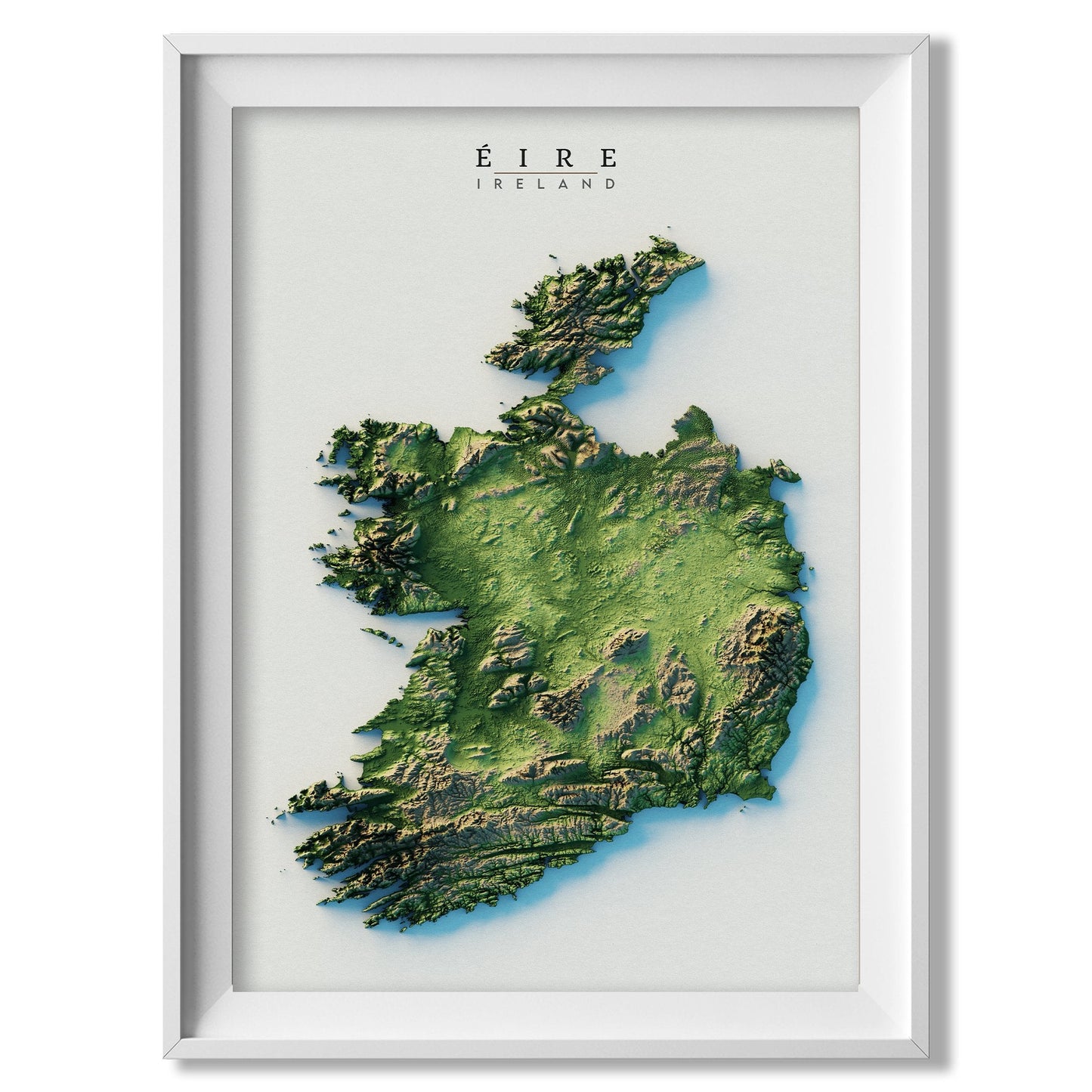 Ireland Realistic Relief Map