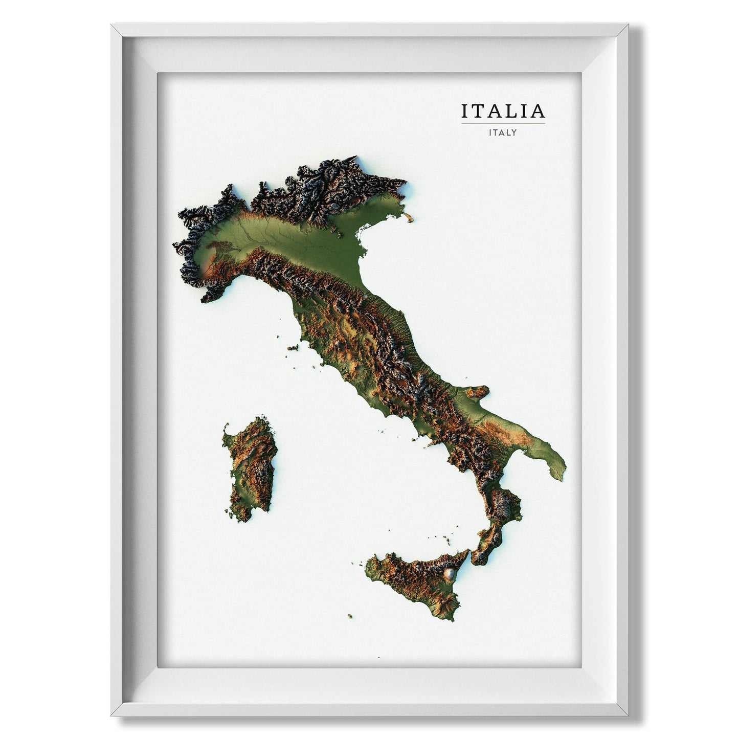 Italy Realistic Relief Map