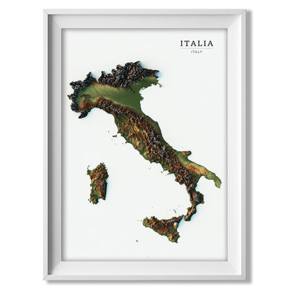 Italy Realistic Relief Map