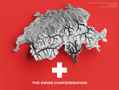 Switzerland Relief Map