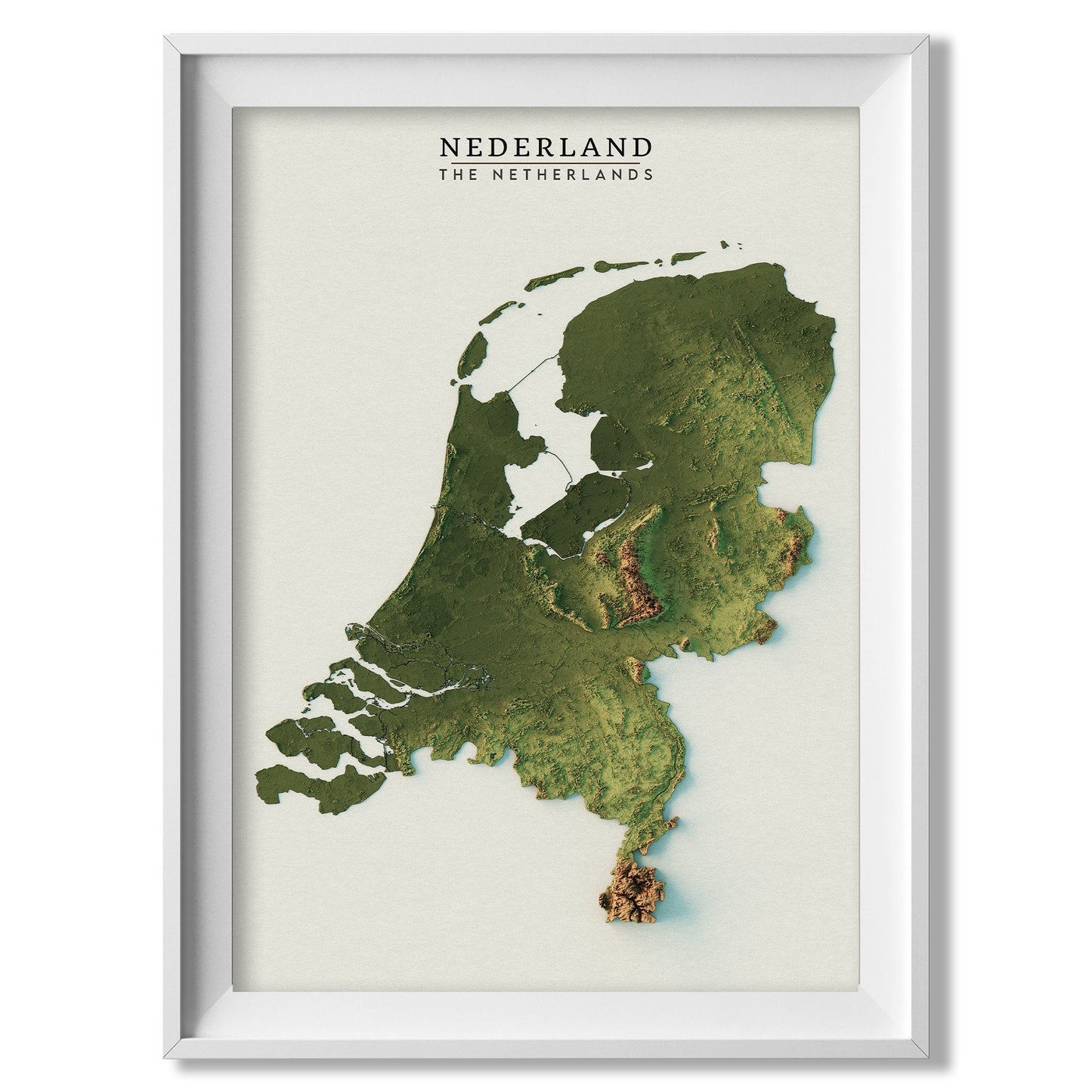 Netherlands Realistic Relief Map