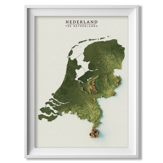 Netherlands Realistic Relief Map