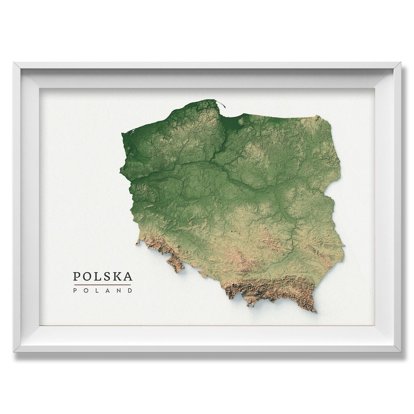 Poland Realistic Relief Map