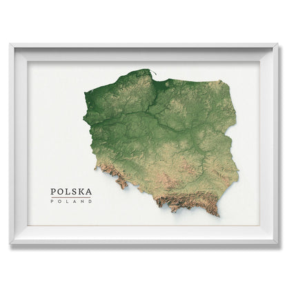 Poland Realistic Relief Map