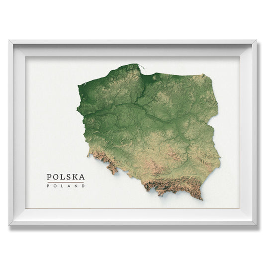 Poland Realistic Relief Map