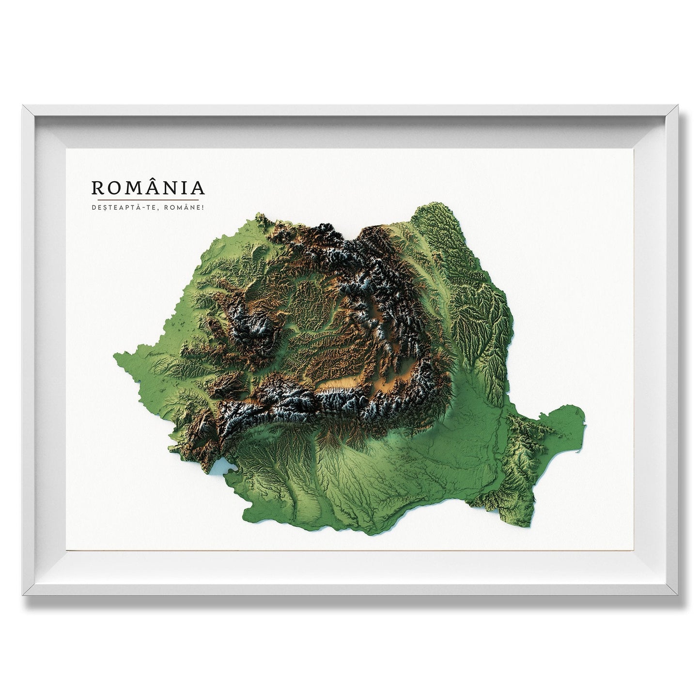 Romania Realistic Relief Map