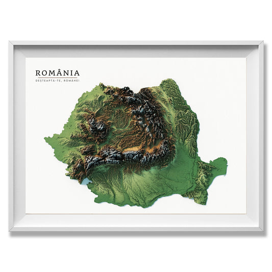 Romania Realistic Relief Map