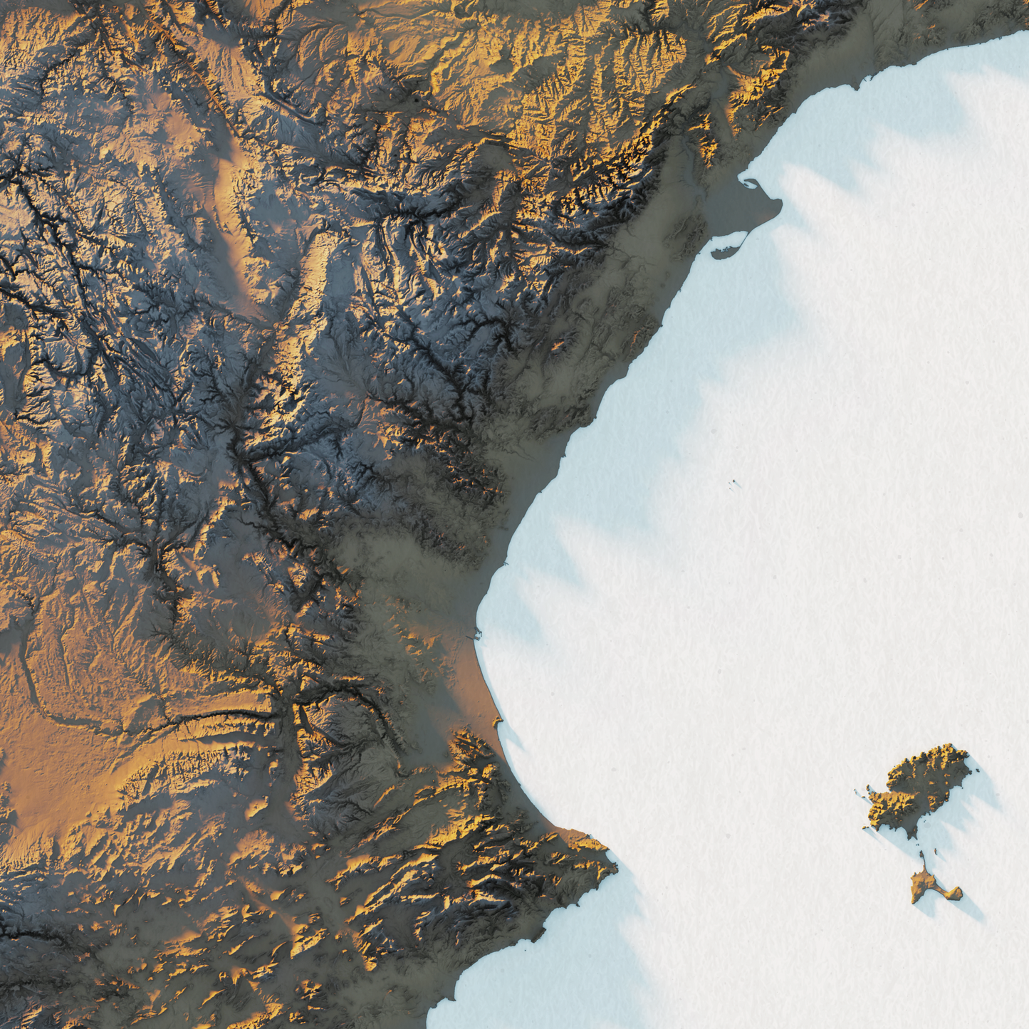 Spain Realistic Relief Map