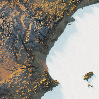 Spain Realistic Relief Map