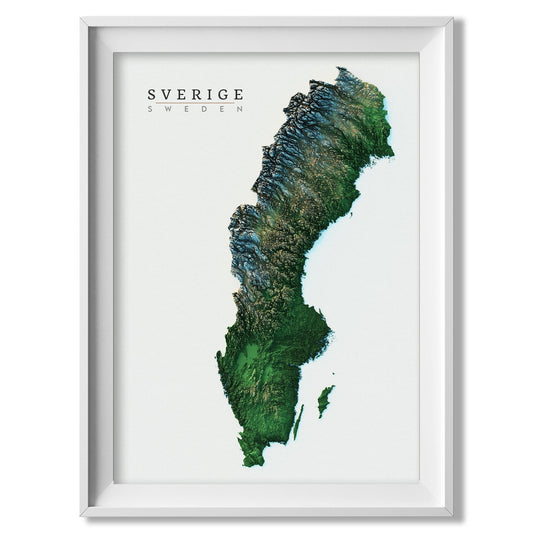 Sweden Realistic Relief Map