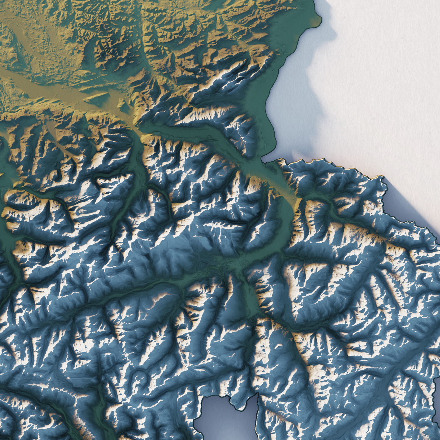 Switzerland Realistic Relief Map