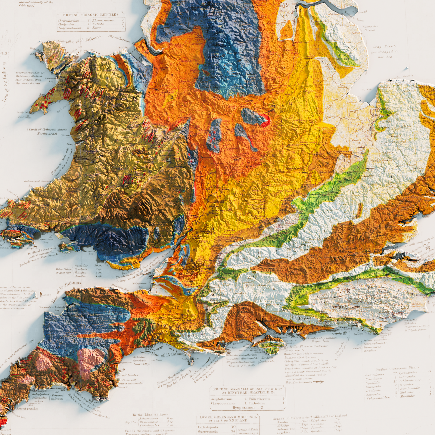 Historic Relief Map of the British Isles