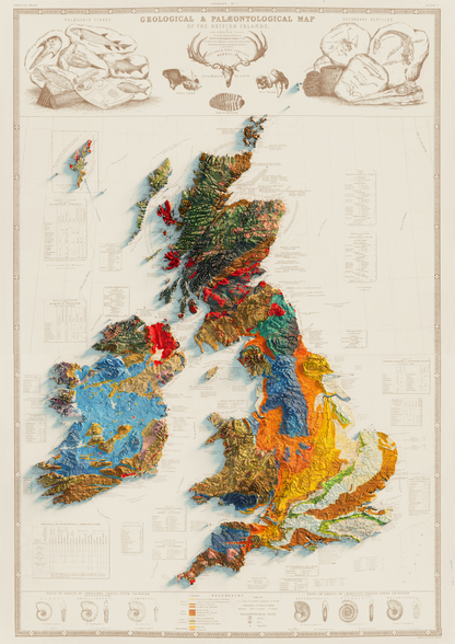 Historic Relief Map of the British Isles