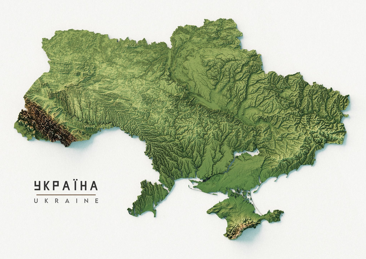 Ukraine Realistic Relief Map