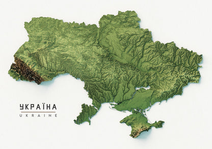 Ukraine Realistic Relief Map